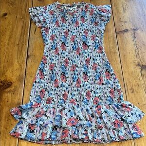 Veronica Beard Floral Ruffle Dress - Multi Color size 0